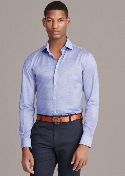 Camisa Ralph Lauren Hombre Azules - Tailored Fit Knit - YXCJI8250